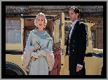 Serial, Downton Abbey A New Era, Aktorka, Michelle Dockery, Mężczyzna, Samochód Serial