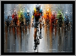 Kolarze, Sportowcy, Grafika AI, Kolarz, Rower, Dynamiczne ujęcie
