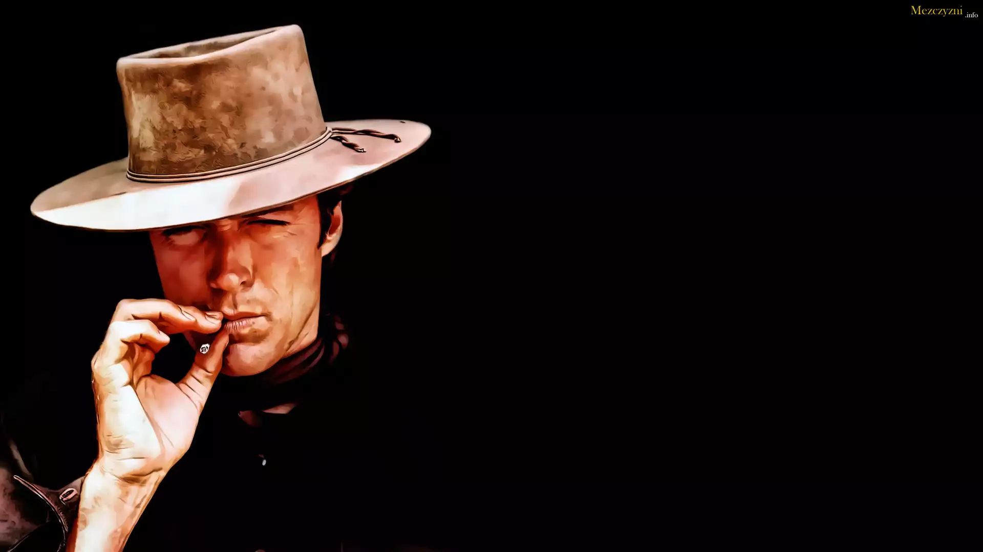 Aktor, Clint Eastwood, Kapelusz, Papieros, Grafika
